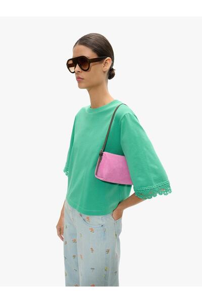 PARFOIS Kadın %100 Pamuk Kroşe Detaylı Bluz