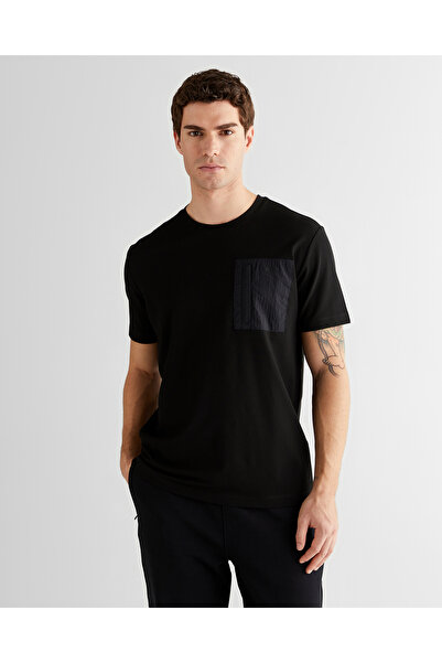 Gant Erkek Siyah Regular Fit Bisiklet Yaka T-Shirt