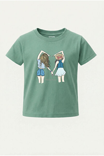 nirvoda Παιδικό μπλουζάκι για κορίτσια Friends Heart Friendship Forever με στ...