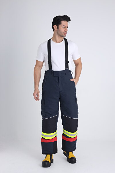 YAREN TEKSTİL Firefighter Uniform Salopet Pants Navy Blue Bottom