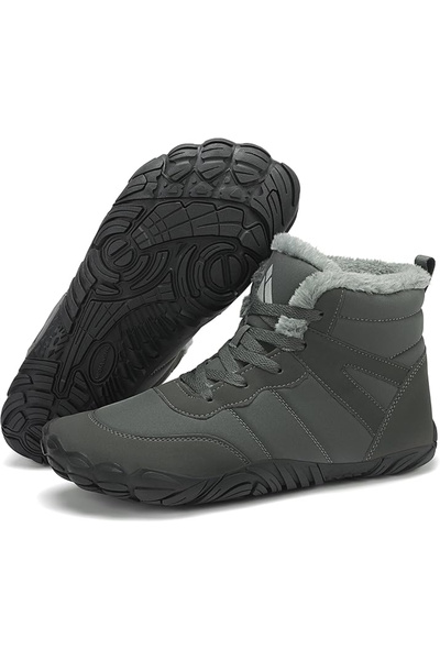 MISHANSHA Men's fur-lined winter boots, waterproof, lightweight, gray 43