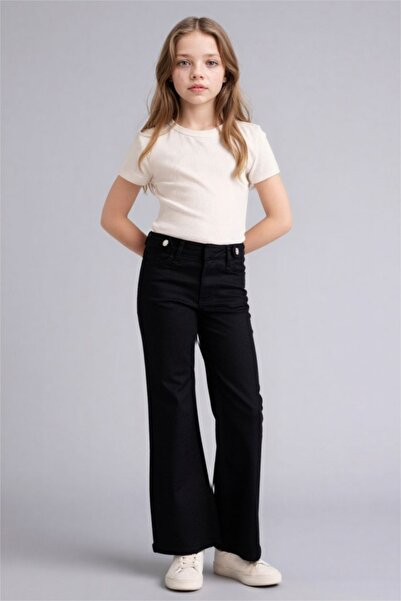 DeFacto Girl's Canvas Trousers G7580A8/Bk34 Black