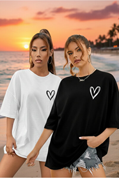 By Layina Γυναικείο T-shirt με λαιμόκοψη ποδηλάτου 2-ΛΙΝΙΑΣ ΤΕΜΑΧΙΩΝ - Oversi...