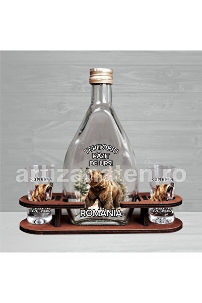 LimArt Brandy set with 2 brandy glasses - Romania 1x250 ml, 2x25 ml - 20x6 cm