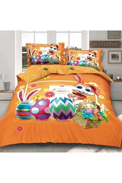 Casa Pucioasa Duvet Cover Set Set - 4 Pieces, 3D (Fine) PUMPKIN, 2 Persons 20...