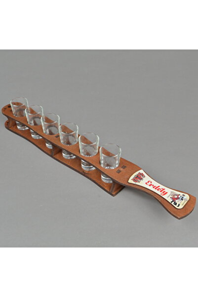 LimArt Stand with 6 brandy glasses - Erdély 47x8x6 cm - 6x30 ml