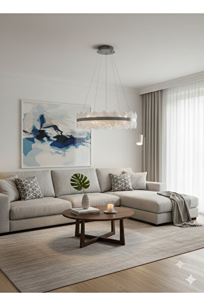 LİGHT HOUSE 2 Daireli Akrilik Modern Sarkıt Salon Avizesi