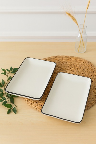 ŞURA MUTFAK طقم من 2 طبق تقديم طوكيو سيراميك مقاس 23×16 سم