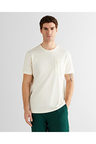 Gant Erkek Krem Regular Fit Bisiklet Yaka T-Shirt