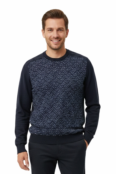 Pulltonic Men's Crew Neck Patterned Sweater
