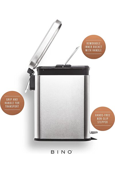 Store Dikdörtgen Kademeli Çöp Kovası | 1,3 Galon / 5 Litre Paslanmaz| Açıklam...