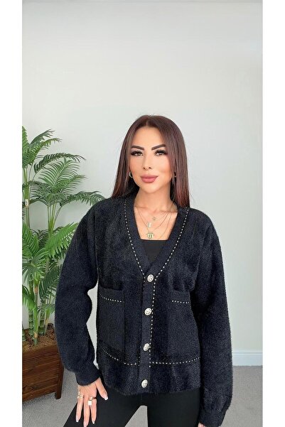 DİDEM GÜLTAKTI Range Women's Black Jacket Cardigan with Sewing Detail
