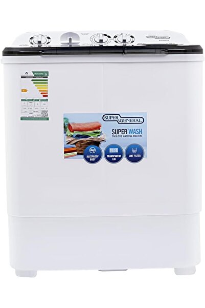 SUPER GENERAL 6 kg Semi Automatic Washing Machine with Lint Filter| Model No ...