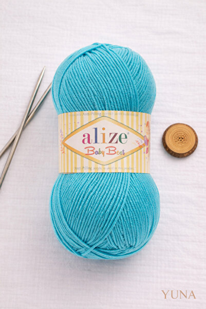 Alize Baby Best Baby Shawl Blouse Bistuyer 10% Bamboo Knitting Yarn 287 Turqu...