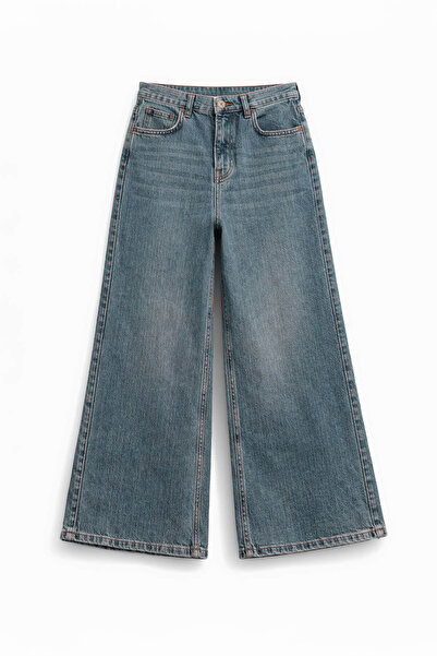 Bluewhite Дамски дънки с широки крачоли в син цвят