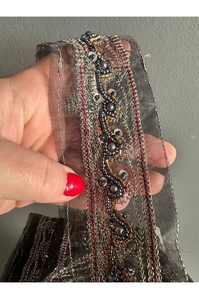 Gönülden Tasarım Beadwork Sewing Accessory Ribbon 100X4 cm