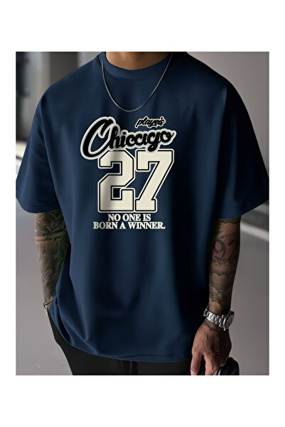 npLStore Tricou oversize unisex cu imprimeu Chicago 27