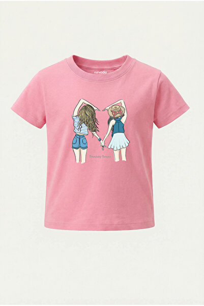 nirvoda Παιδικό μπλουζάκι για κορίτσια Friends Heart Friendship Forever με στ...