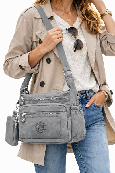 Saria Moda Multi-Compartment Waterproof Fabric Shoulder Bag