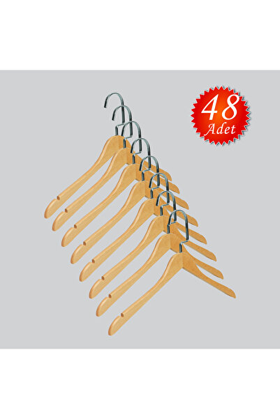 NYN خشب M001-Ç (خطاف فضي لاما) شماعات للقمصان والقمصان القصيرة والبلوزات والف...