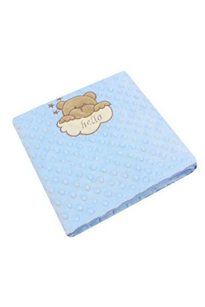 PRICHINDEL Minky Blanket, Hello Little Bear, Blue
