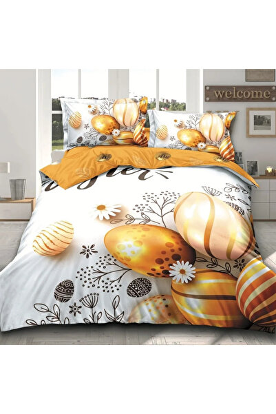 Casa Pucioasa Duvet Cover Set Set - 4 Pieces, 3D (Fine) PUMPKIN, 2 Persons 20...