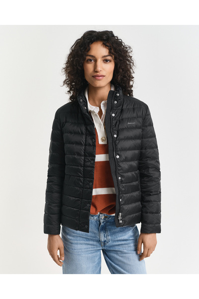 Gant Kadın Siyah Regular Fit Dik Yaka Kaz Tüyü Mont