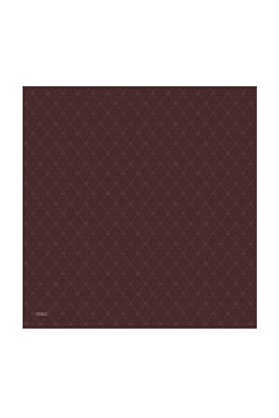 Bursa İpek Plum Monogram Pattern Silk Cotton Scarf