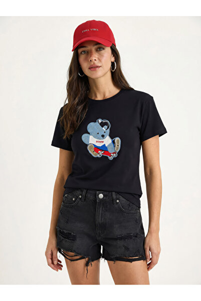 Bianco Lucci Дамска блуза с бродерия Teddy с велосипедна яка 7533 60283952