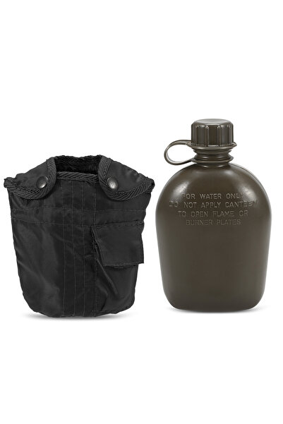 Choice1 black Hiking Backpacking Survival Water Bottle Kettle 1L Outdoor Mili...