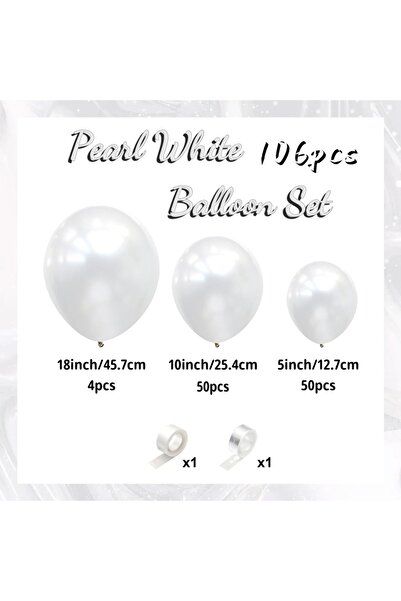 Choice As Picture Shows White 106-Piece Pearl White Balloon Arch Kit, Pearl W...