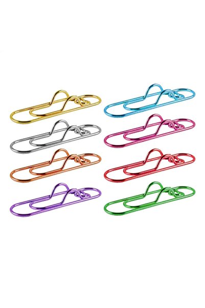 Choice A 8pcs Cute Pen Clip Bookmarks Heart-Shaped Paper Clips for School Sup...
