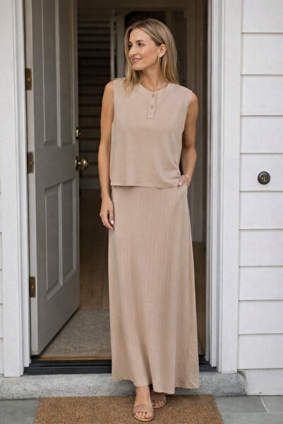 Kayra Skirted Knitwear Set Dark Navy Blue