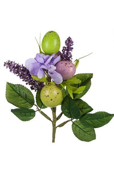 OEM Ramura Decorativa Paste Oua Colorate Liliac 33cm