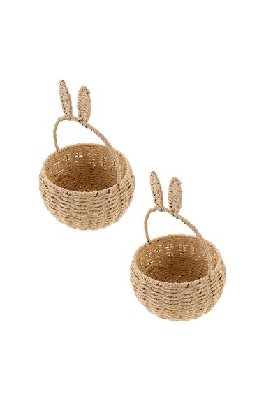 Choice 2PC One Size 9.5x9.5x11cm Imitation Vine Weaving Handheld Flower Baske...