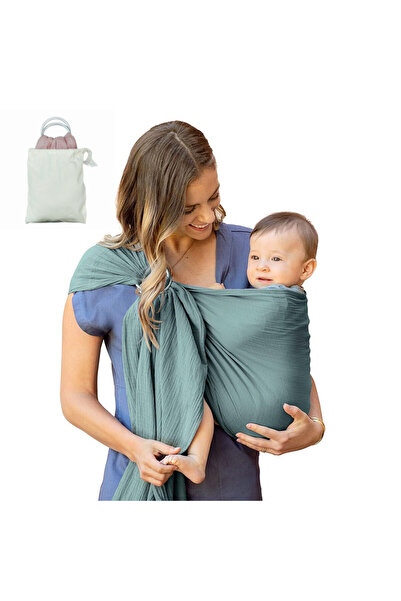 Choice1 حاملة أطفال بحلقتين، لون أخضر عسكري، مقاس مزدوج ، منشفة ظهر أمامية لل...