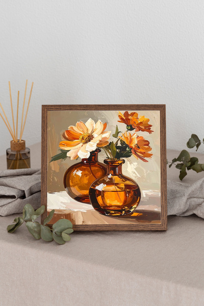 Dekorsiahome Wooden Framed Square Table Tk3486