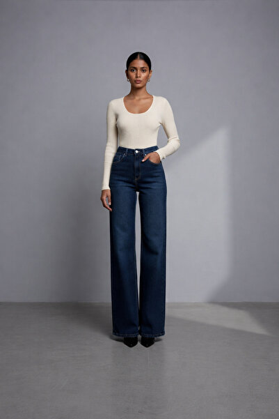 Ecenin Favorileri Blue wide leg women's jeans