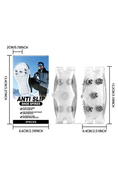 Choice مسامير جليد بيضاء، قطعتان، عالمية ، مانع للانزلاق، محمولة، أحذية شتوية...