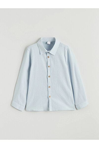 LC Waikiki Lcw Kids Blue Textured Boys' Shirt