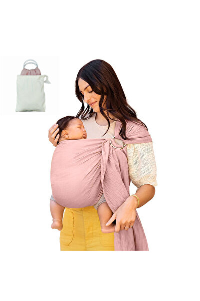 Choice حاملة أطفال وردية اللون بحلقتين، مقاس مزدوج ، منشفة ظهر أمامية للموالي...