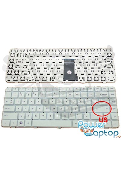 HP Keyboard Pavilion DM4 1050 white US layout without small enter frame