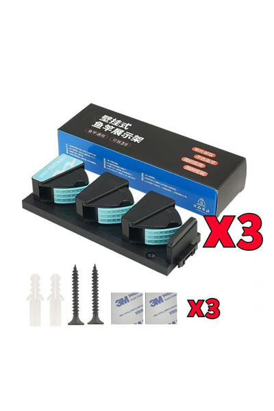 Choice1 Blue 3Pcs Wall Mounted Fishing Rod Rack with 3M Adhesive 3/6/9 Rods f...