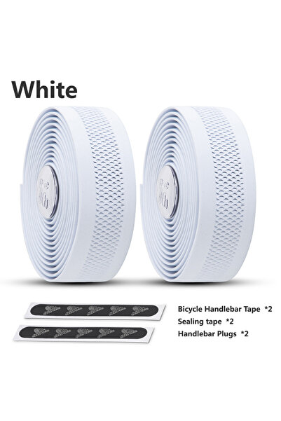 Choice شريط مقود دراجة طريق أبيض، شريط مقود دراجة مجوف، مصنوع من البولي يوريث...