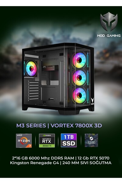 OEM MOD GAMING VORTEX AMD Ryzen 7 7800X3D | RTX5060Ti 16GB | 32GB RAM | 1 TB ...
