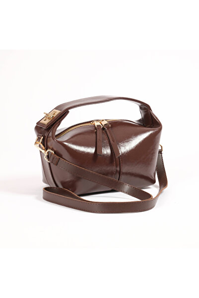 ABBRA Women's Vegan Leather Small Bag with Hand Shoulder Strap and Lining