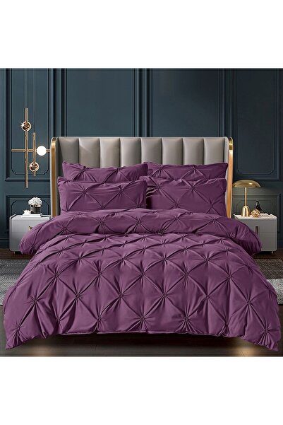 JOJO HOME Premium Duvet Cover Set set with Pleated , double bed, 6 pieces, St...