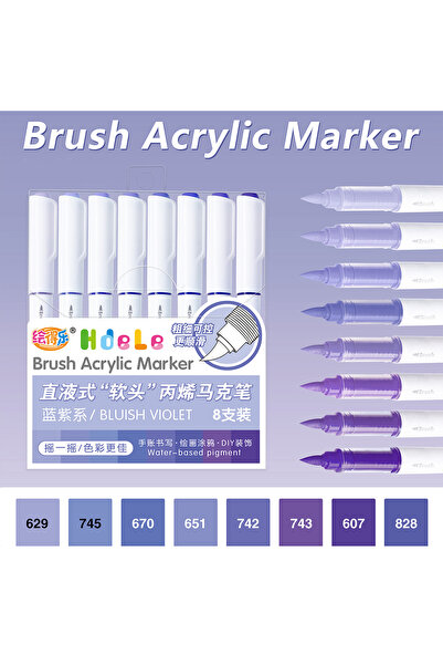 Choice6 342-13- 8 ألوان، 8 ألوان/علبة، قلم تلوين أكريليك سائل مباشر، للخشب، ا...