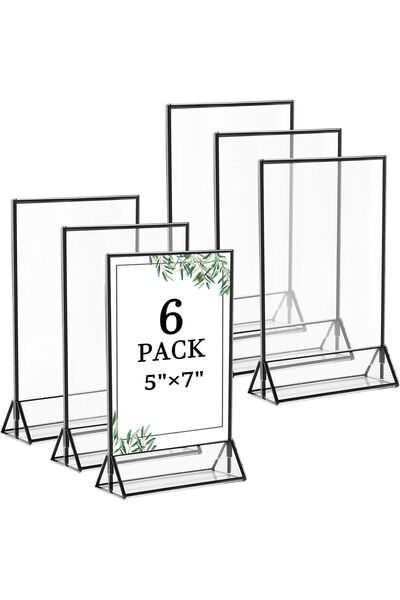 Arabest Clear Tabletop Display Stand for Photos, Menus & Posters, Durable Pla...