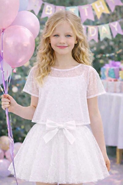 BEBEĞİME ÇORAP Set bluză și tricou cu bretele, cu fustă din tul